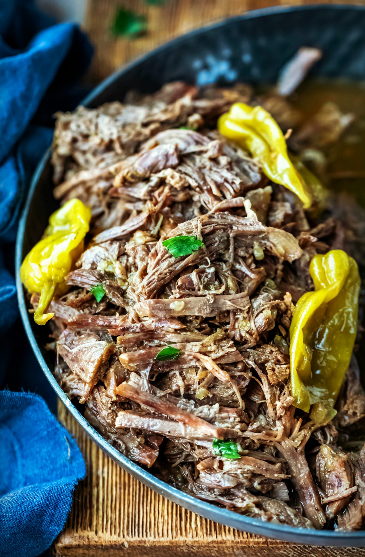 Instant Pot Mississippi Pot roast with pepperoncinis in it