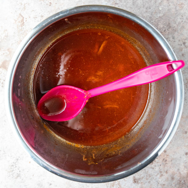 reduced cooking sauce in an instant pot inner pot