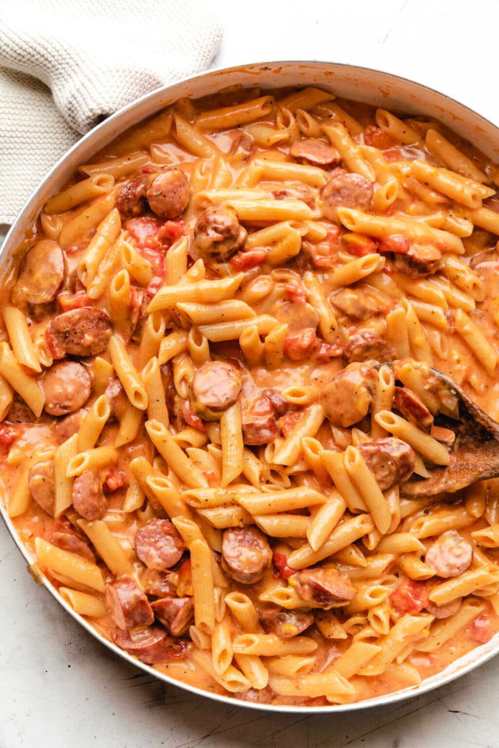 Cheesy Kielbasa Pasta - Cook Dinner Tonight